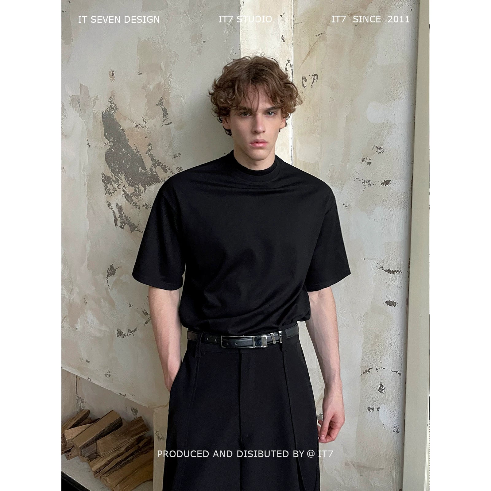 Minimalist Double-Layer Collar Short Sleeve T-Shirt 1