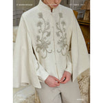 Jacquard Stand-Collar Embroidered Shawl Cape Coat 1