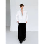 Deep V-Neck Sequin Trim Long Sleeve Shirt 5