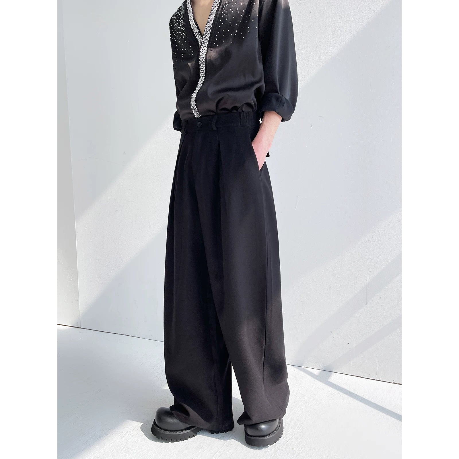 Oversized Pleated Wide-Leg Casual Pants 5