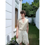 Satin Beaded V-Neck Sleeveless Vest 3