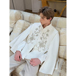 Jacquard Stand-Collar Embroidered Shawl Cape Coat 3