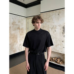 Minimalist Double-Layer Collar Short Sleeve T-Shirt 3