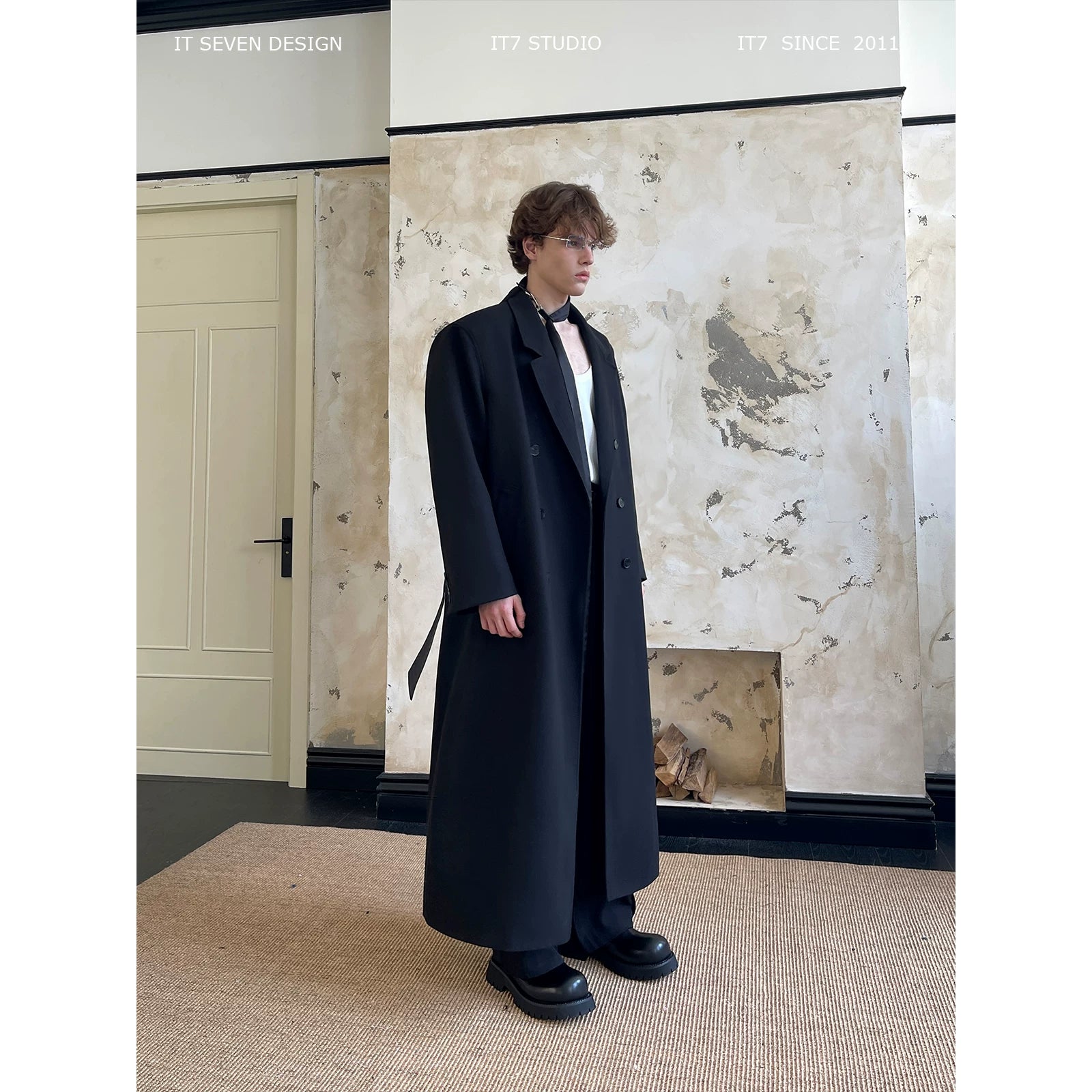 Long Oversized Double-Breasted Coat 1