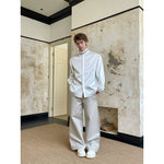 Rhinestone Collar Satin Dress Shirt 4