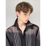 Beaded Brocade Long Sleeve Dress Shirt 2