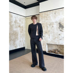 Vertical Stripe Asymmetrical Blazer Pants Set 3
