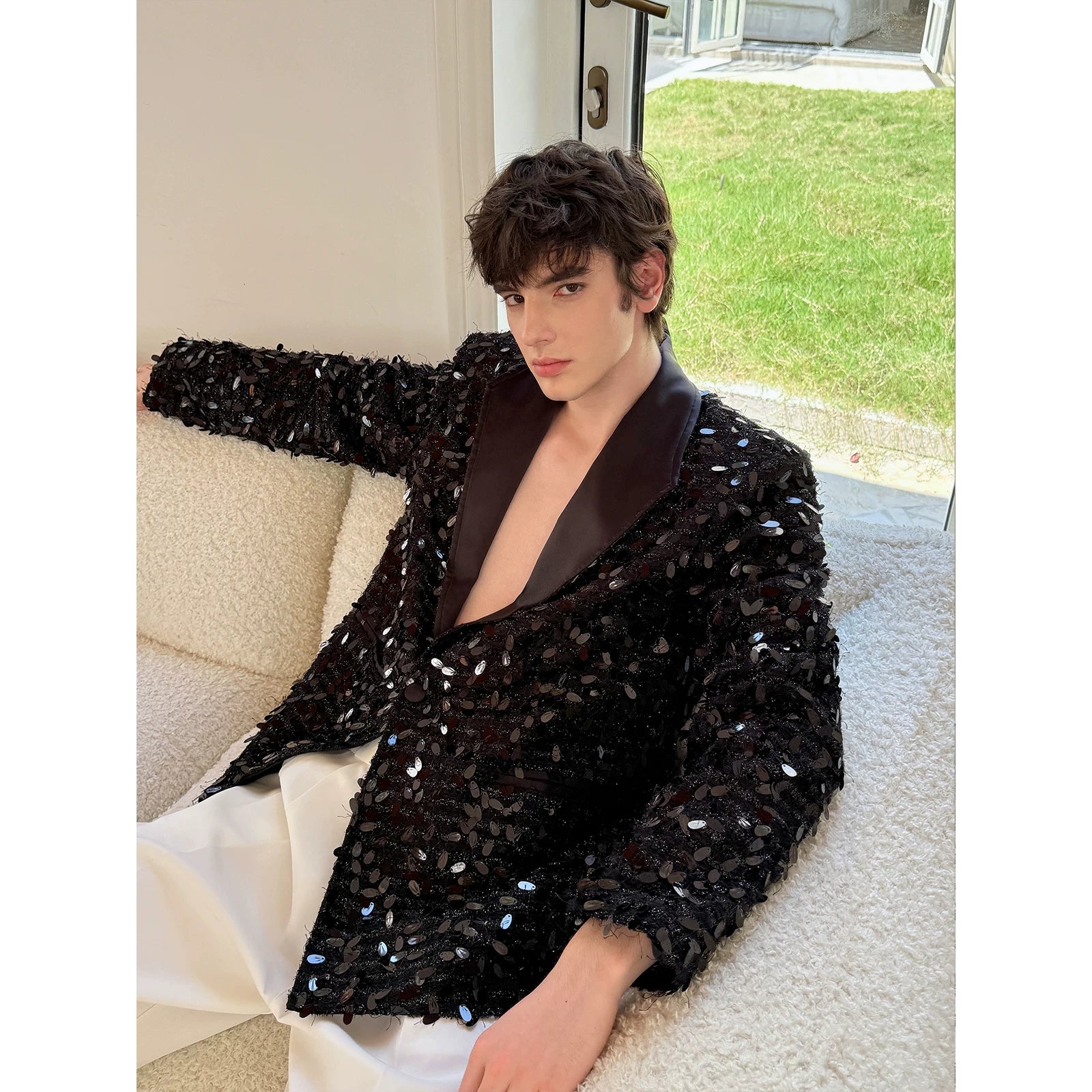 Sequin Embellished Suit Jacket 5