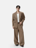 Double-Breasted Blazer and Wide-Leg Pants Set 5