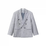 6121403621871,6121403621875,6121403621879,6121403621883, Double-Breasted Blazer and Wide-Leg Pants Set