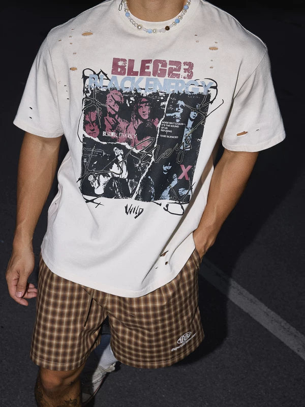 Distressed Graphic Short-Sleeve T-Shirt 3