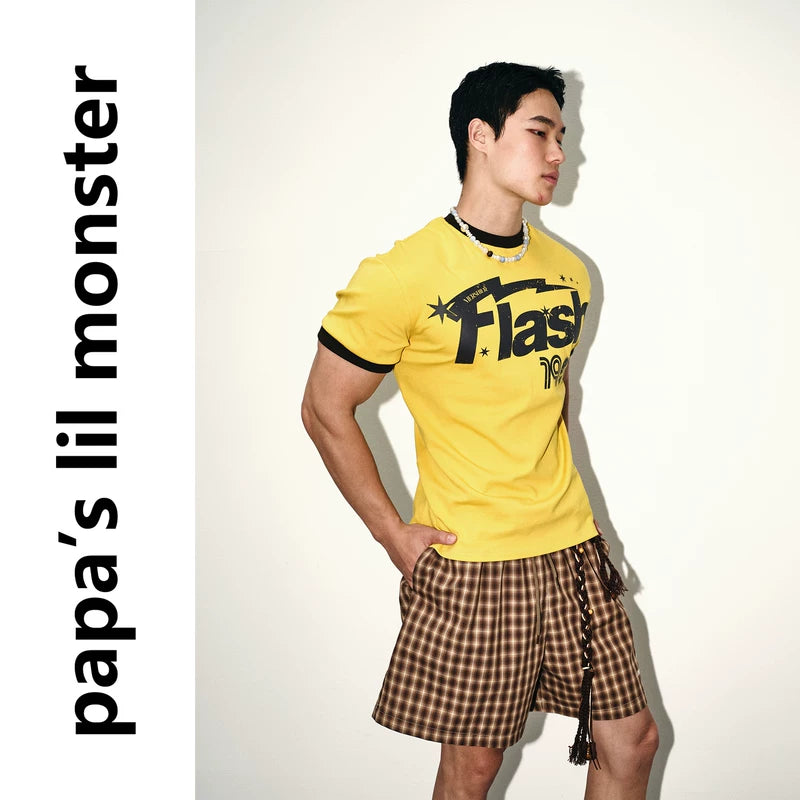 6254026598626,6254026598627,6254026598628, Retro Graphic Print Short-Sleeve T-Shirt