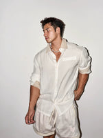 Relaxed Fit Draped Long-Sleeve Shirt 1
