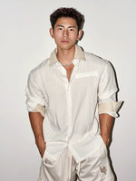 Relaxed Fit Draped Long-Sleeve Shirt 3