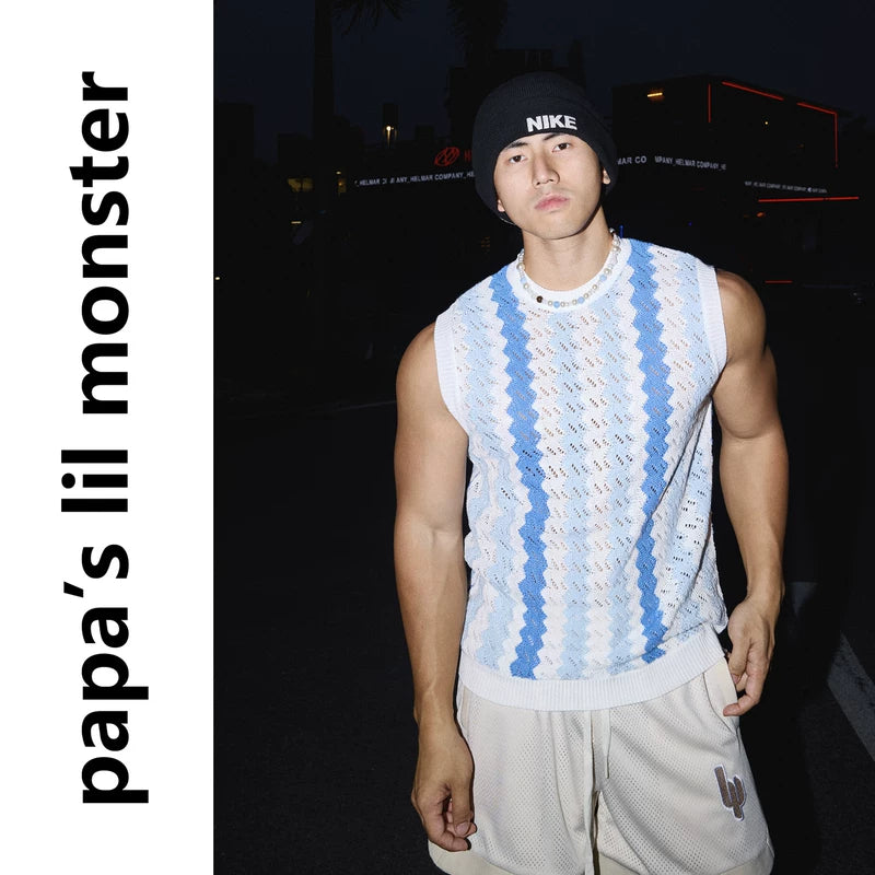 6242398710088,6242398710089,6242398710090, Wavy Pattern Knitted Vest