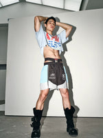 Racing Style Deconstructed Waistband Shorts 1