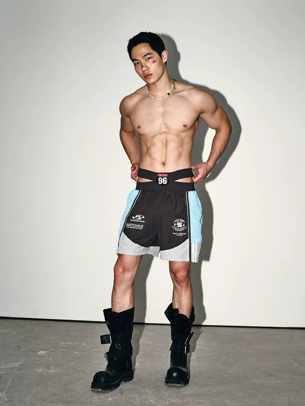 Racing Style Deconstructed Waistband Shorts 3
