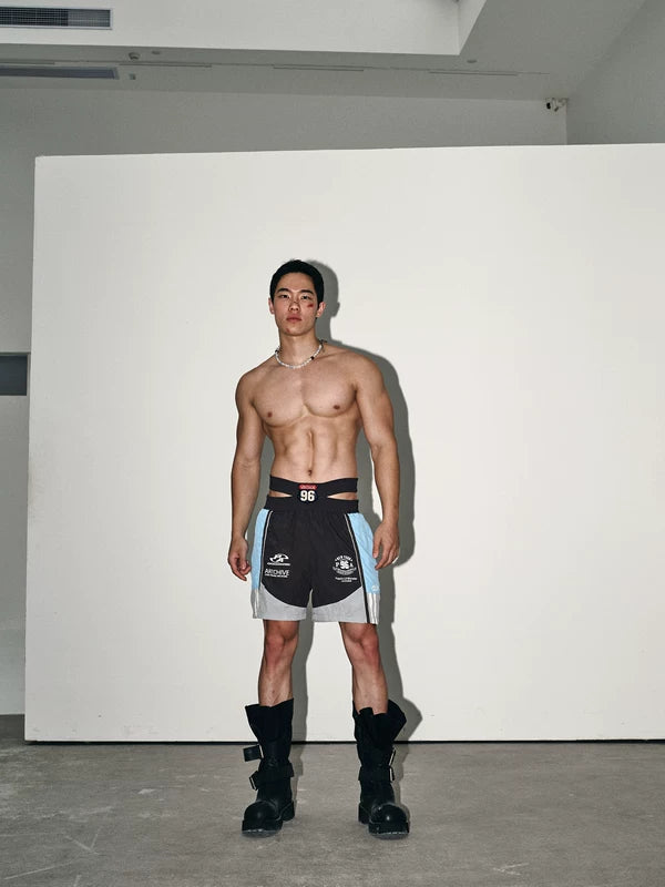 Racing Style Deconstructed Waistband Shorts 5