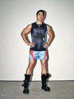 Retro Patchwork Satin Athletic Shorts 5