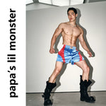 6260496934845,6260496934846,6260496934847, Retro Patchwork Satin Athletic Shorts