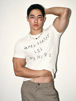 Slim Fit Letter Print T-Shirt 1