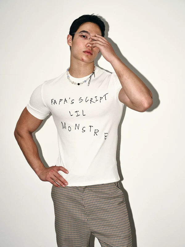 Slim Fit Letter Print T-Shirt 3