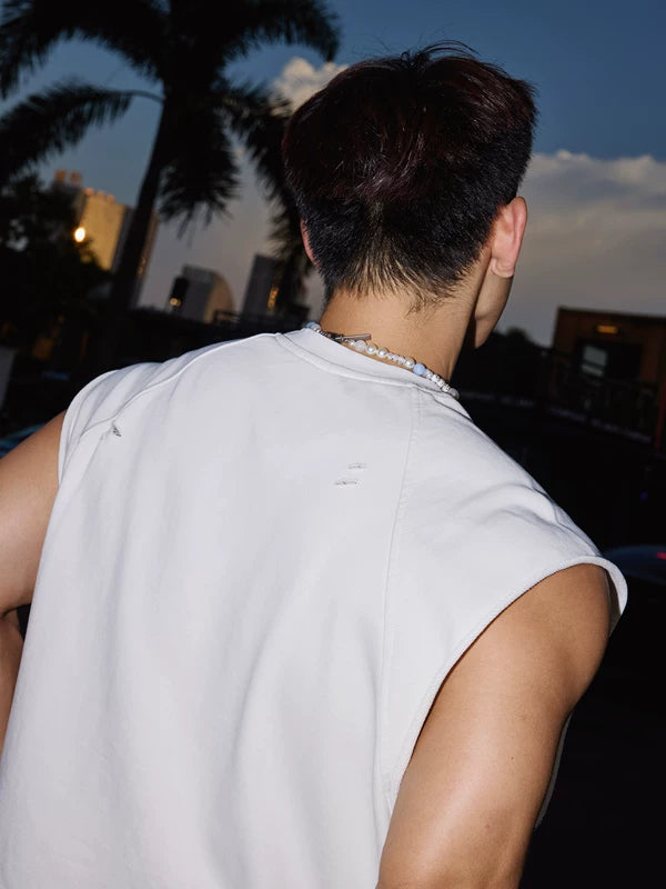 Distressed Embroidered Badge Graphic Vest 4