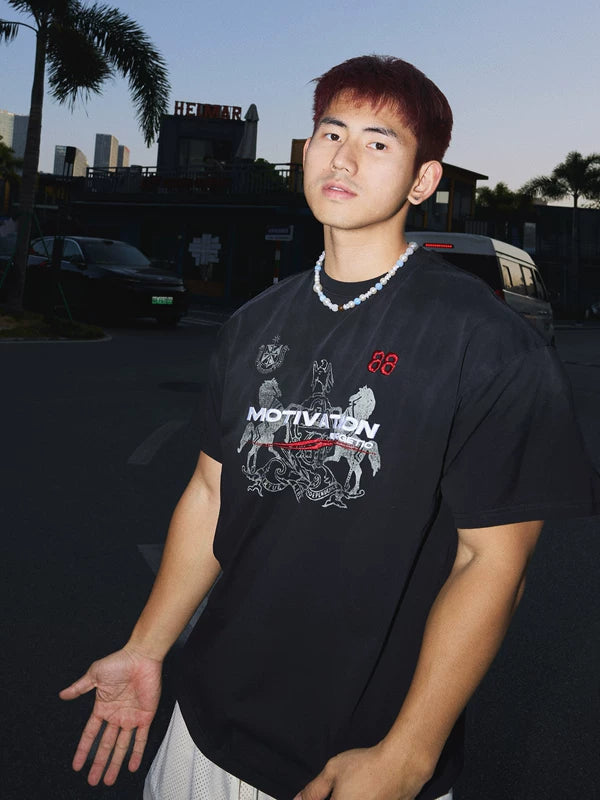 Retro Graphic Print Short-Sleeve T-Shirt 1