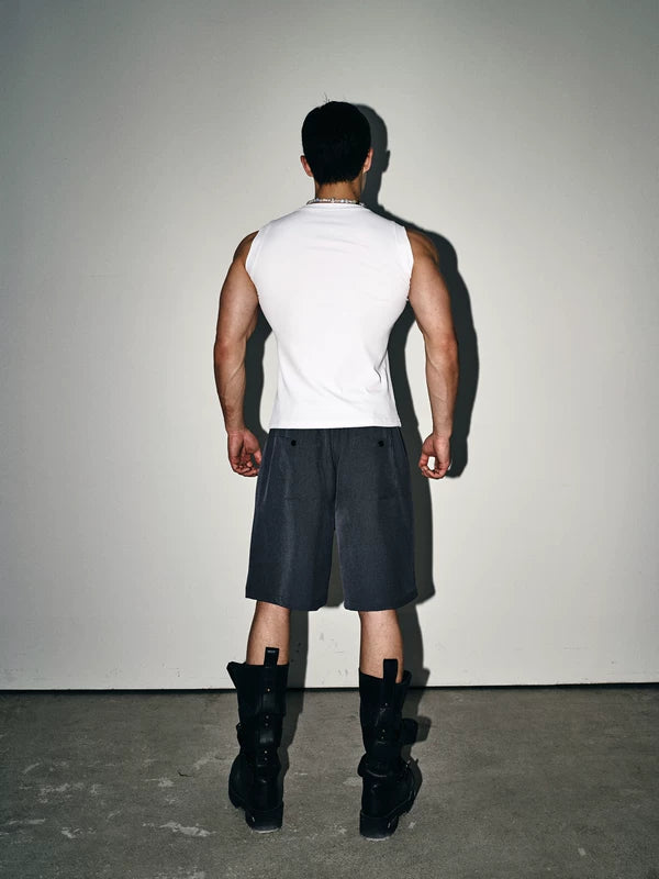 Straight Leg Shorts with Detachable Charm 4