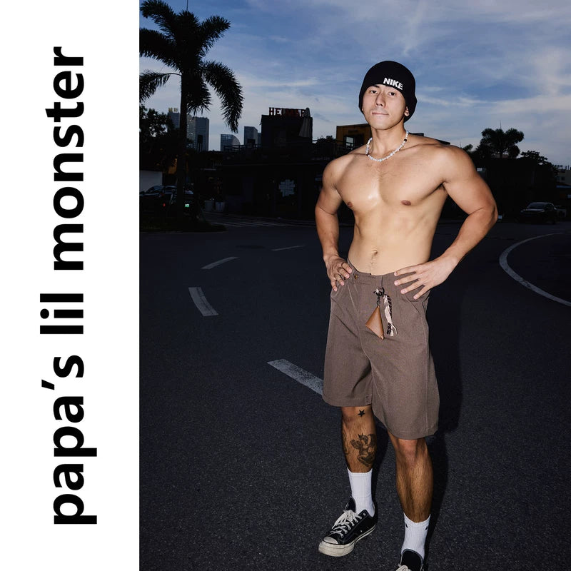 6262989371873,6262989371874,6262989371875,6262989371876, Straight Leg Shorts with Detachable Charm