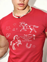 Retro Western Slim Fit Graphic T-Shirt 4