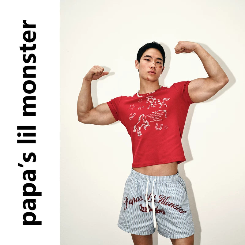 6257224010948,6257224010949,6257224010950, Retro Western Slim Fit Graphic T-Shirt