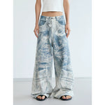 5638471618975,5638471618976,5638471618977,5638471618978, Retro 3D Print Baggy Wide-Leg Jeans Pants