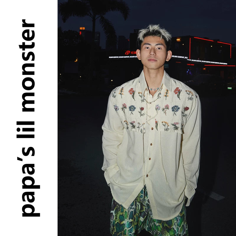5869151092146,5869151092147,5869151092148, Embroidered Long-Sleeve Button-Down Shirt