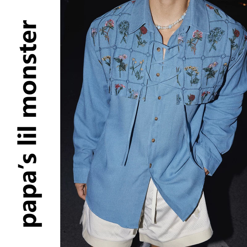 5869151092149,5869151092150,5869151092151, Embroidered Long-Sleeve Button-Down Shirt