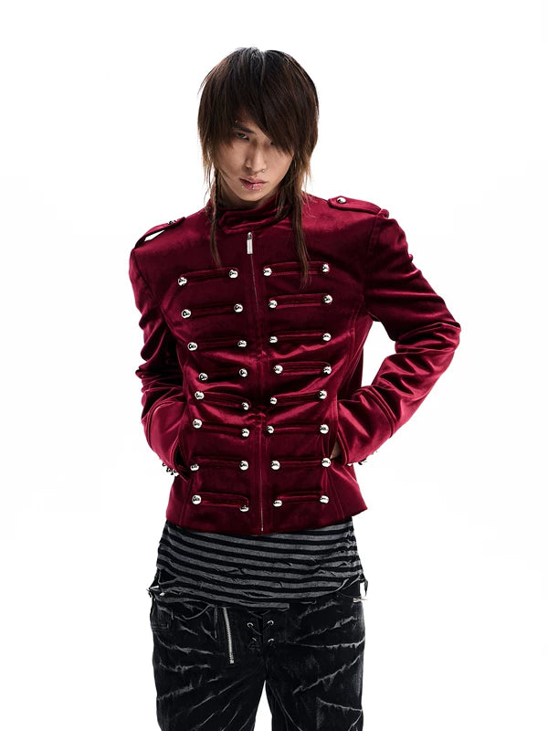 Velvet Napoleon Stand Collar Jacket 2