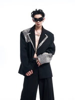 Lace-Trimmed Double-Breasted Suit Jacket 3