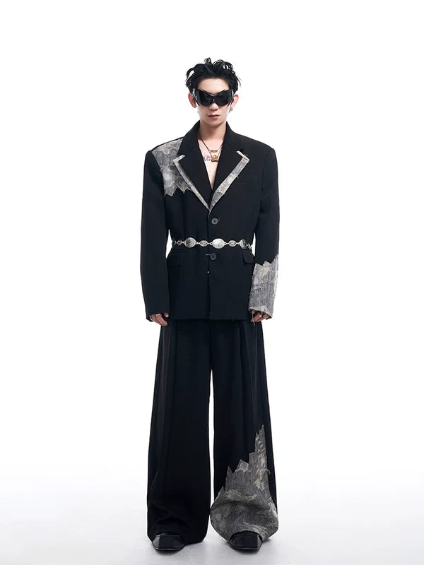 Lace-Trimmed Double-Breasted Suit Jacket 4