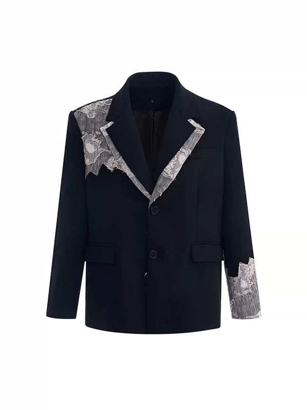 Lace-Trimmed Double-Breasted Suit Jacket 5