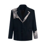 5750511974808,5750511974809,5750511974810,5750511974811, Lace-Trimmed Double-Breasted Suit Jacket