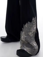 Lace-Trimmed Double-Fold Wide Leg Pants 2