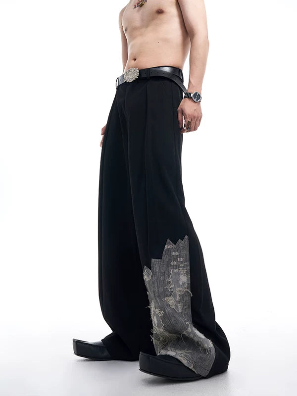 Lace-Trimmed Double-Fold Wide Leg Pants 3