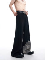 Lace-Trimmed Double-Fold Wide Leg Pants 4