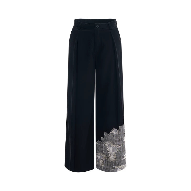 5582116652748,5582116652749,5582116652750,5582116652751, Lace-Trimmed Double-Fold Wide Leg Pants