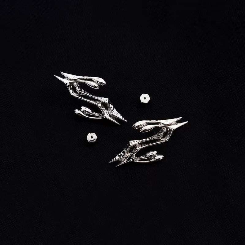 5798953046341, Abstract Brass Hoop Earrings Set