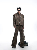 Metallic Leather Motorcycle Jacket 3