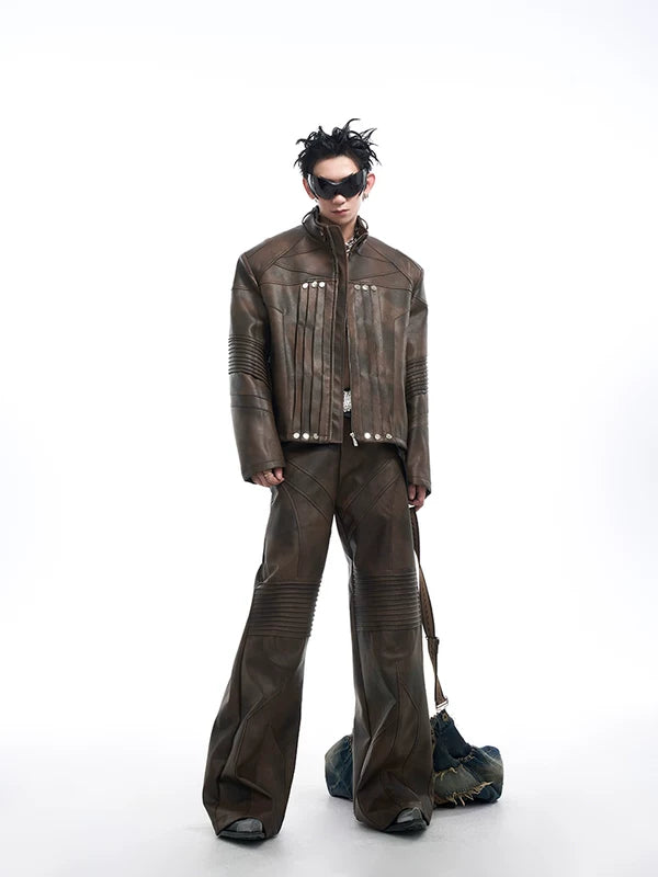 Metallic Leather Motorcycle Jacket 3