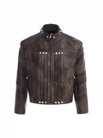 Metallic Leather Motorcycle Jacket 5