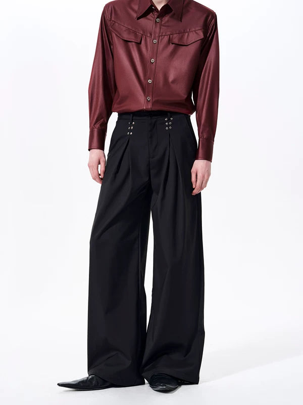 Pleated Wide-Leg Pants 4