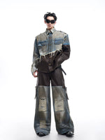 Distressed Patchwork Denim Jacket 4